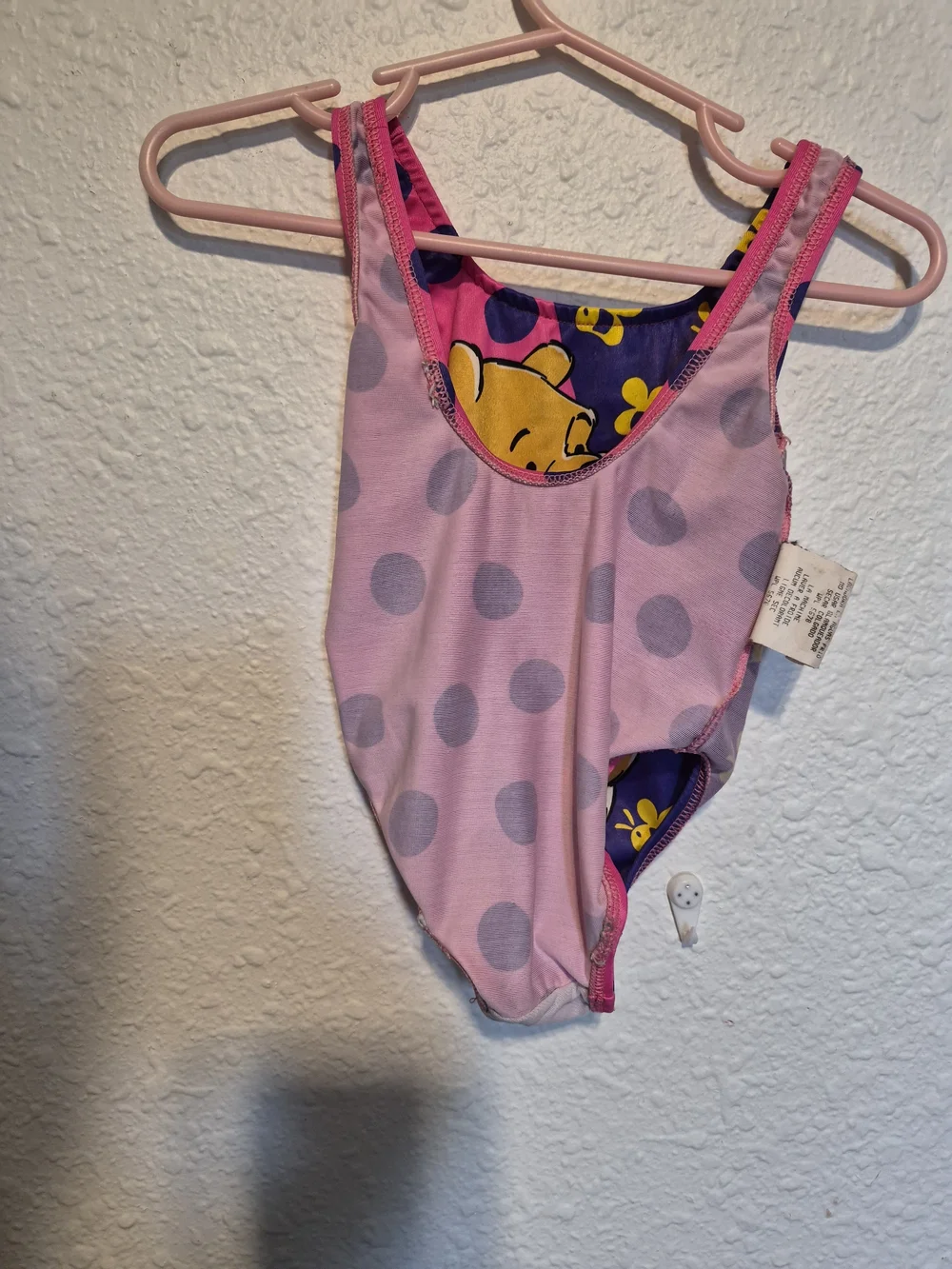 Vintage Winnie the Pooh One-Piece Swimsuit | Pink & Purple | Size 18M